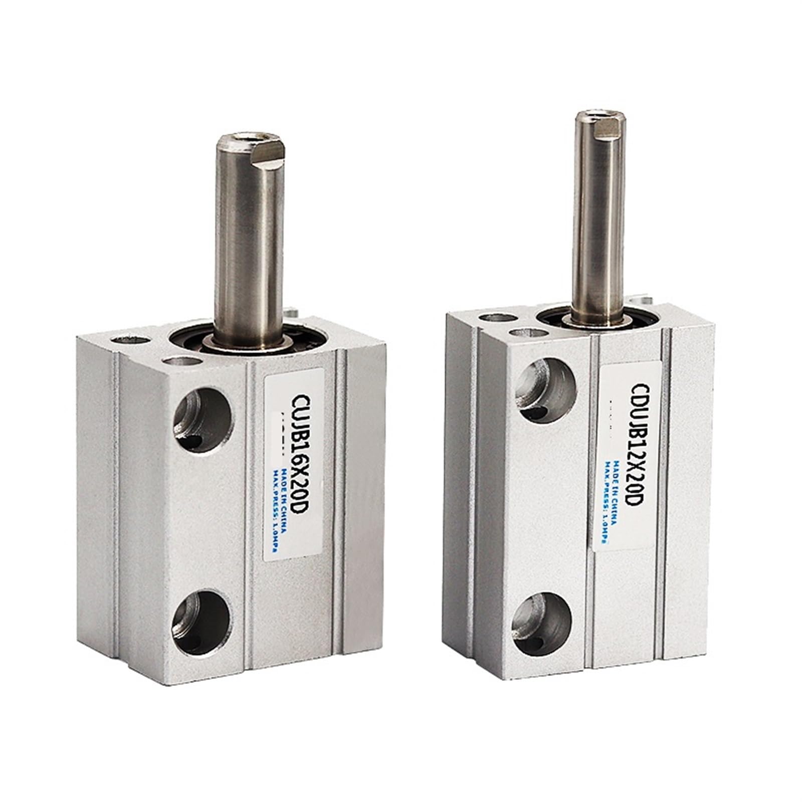 CDUJB Cilindro neumático de aire de doble efecto, mini cilindro de montaje libre, tipo 4 mm, 6 mm, 8 mm, 10 mm de diámetro interior con extremo de varilla roscado hembra, 1 pieza(4mm Stroke,CDUJB 8mm