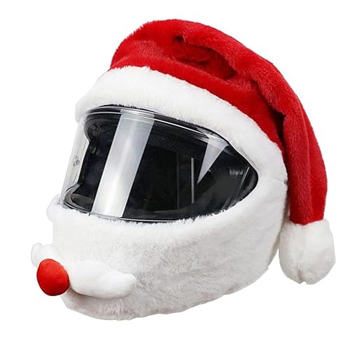 Miniatura 8 de Ymiko Cubierta de casco de motocicleta de Papá Noel de Navidad suave para montar al aire libre