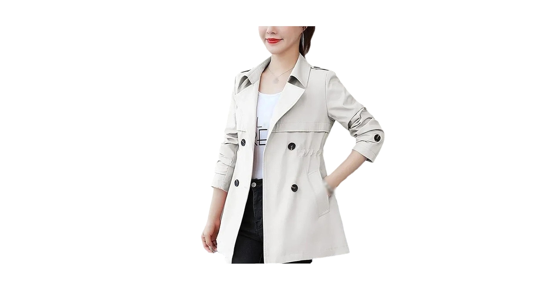 Amazon.com: Spring Autumn Women's Trench Coat Medium Waist