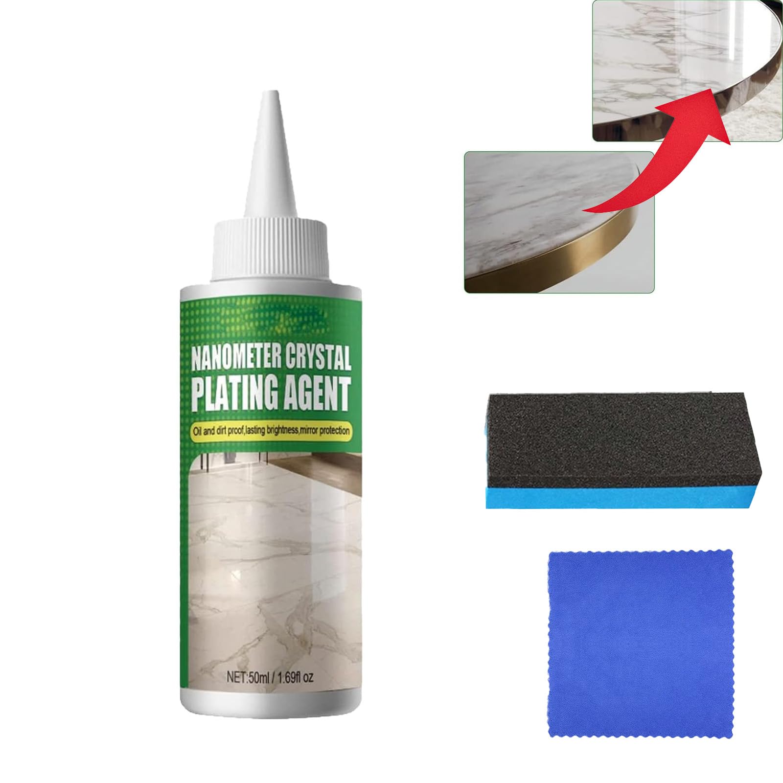 Nano Crystal Coating Agent for Tile & Furniture, Marble Nano Crystal-Plating Agent,Plastic Crystal Plating Agent，Strong Protective - Long-Lasting Polishing (1PC)
