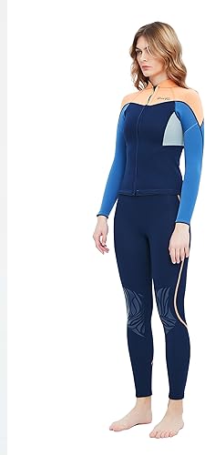 Miniatura 2 de Camiseta y pantalones de neopreno para mujer, chaqueta y pantalones de neopreno de 0.079 pulgadas para deportes acuáticos, buceo, surf, natación en