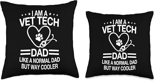 Miniatura 3 de Veterinary Technician Design Animal Health Funny Vet Tech Dad Joke Veterinarian Nurse for Men Throw Pillow, 18x18, Multicolor