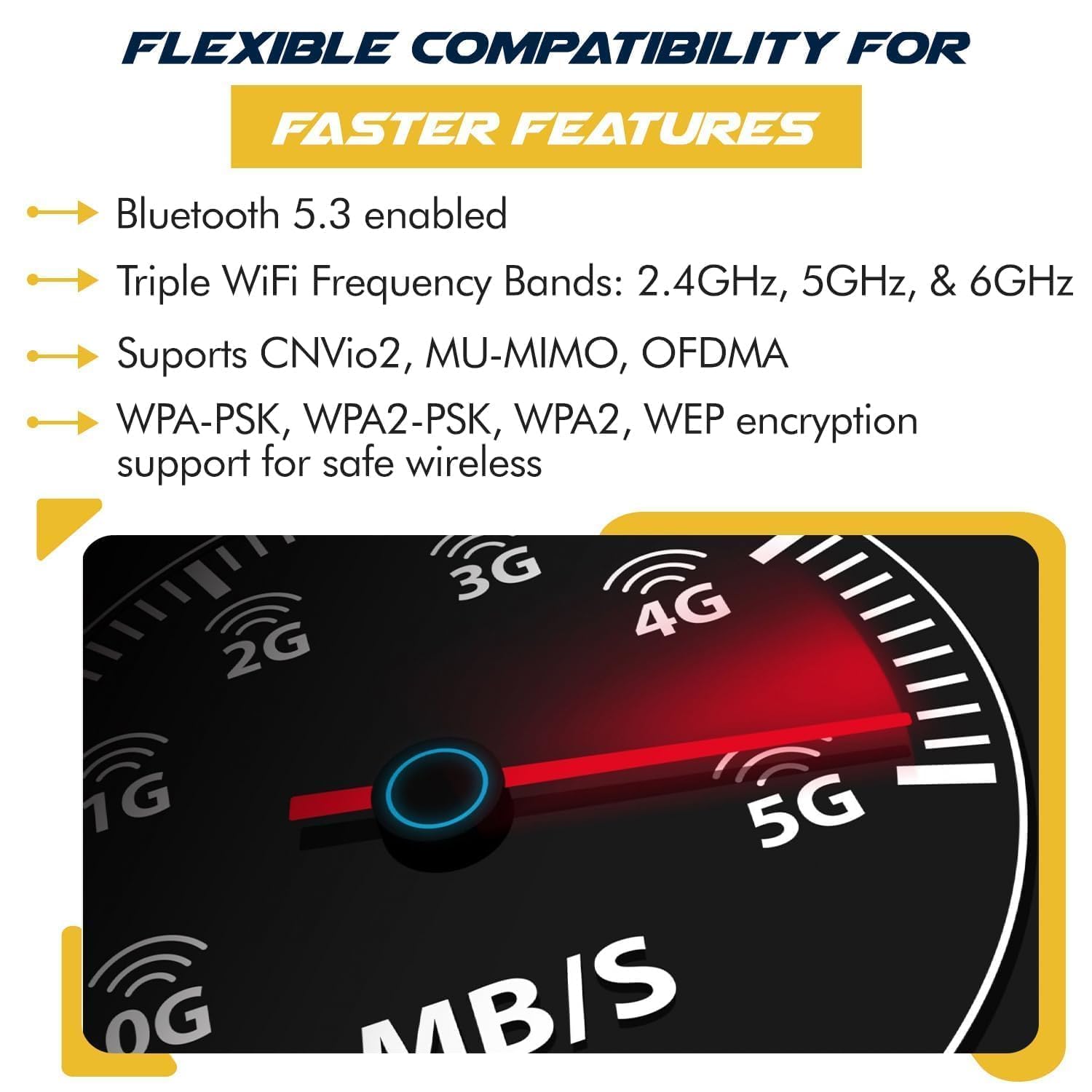 AX1675i Killer Series Upgraded WiFi 6E Adapter | Gaming WiFi Adapter | CNVio2 M.2 Wifi Card | 2.4 Gbps WiFi for PC | Bluetooth 5.3 Support | Requires Intel 11th+ Gen CPU (AX1675i)