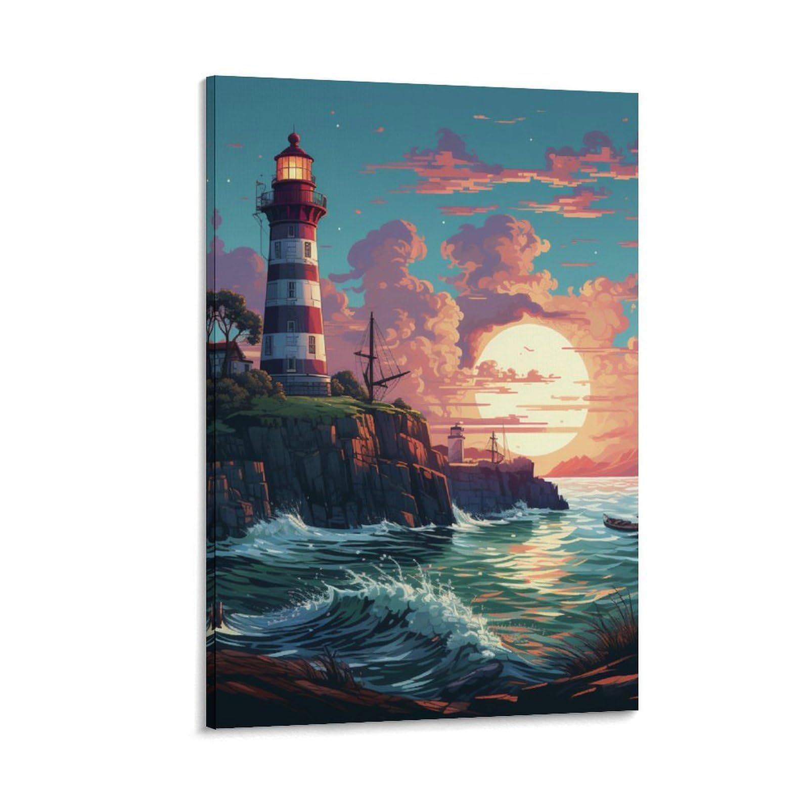 Phare côtiers murale décoration tableau impression sur toile affiche 30x45cm - 6