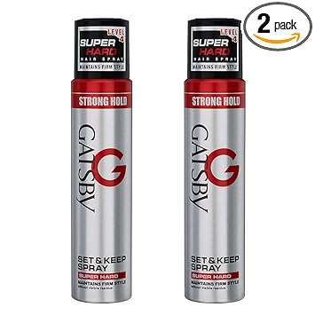 Gatsby Set & Keep Hair Spray - Super Hard 250ml | Styling Hair Spray | Quick Drying, Long Lasting & Natural Shine | Non Sticky & Easy Wash Off | Pack of 2 | Made in Indonesia