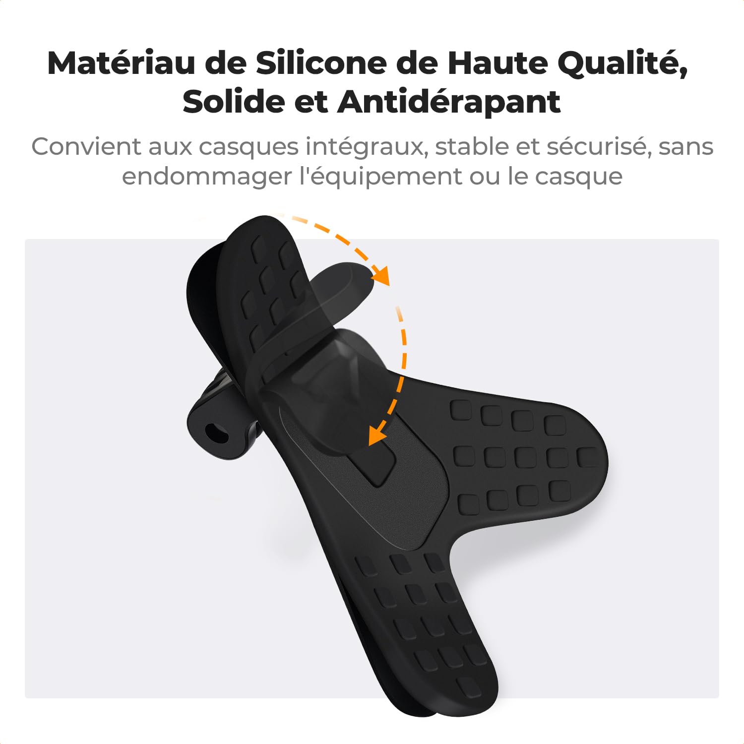 K&F CONCEPT Support de Casque de Moto pour Menton Compatible avec GoPro Hero 13/12/11/10/9/8/7, DJI Osmo Action 6/5 Pro/4/3/360, Insta360 Ace Pro/2/X5/X4/X3, AKASO, Base en Y, Silicone antidérapant