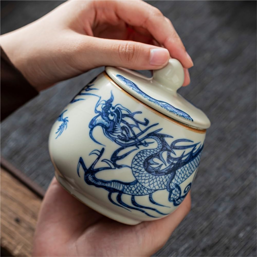Ceramiczny pojemnik na herbatę, kreatywny retro słoik do przechowywania herbaty, ceramiczny słoik z uszczelnieniem, ceramiczny domowy przenośny słoik do przechowywania herbaty, chiński zestaw do her