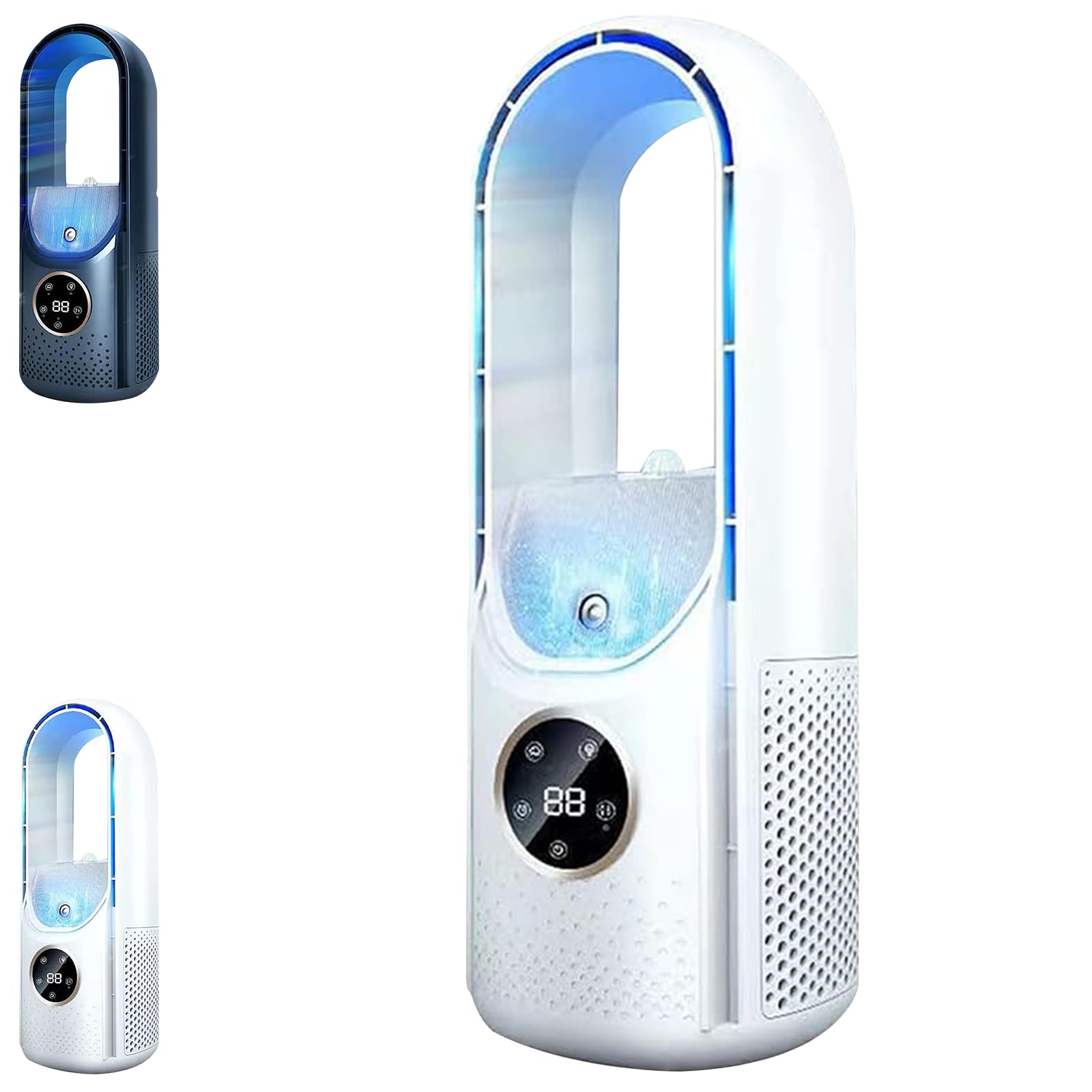 Portable Air Conditioner, Cool Air Conditioner,Quiet, Bladeless, USB Powered Cooling Fan - 6 humidity levels and speeds for home/bedroom/office，White