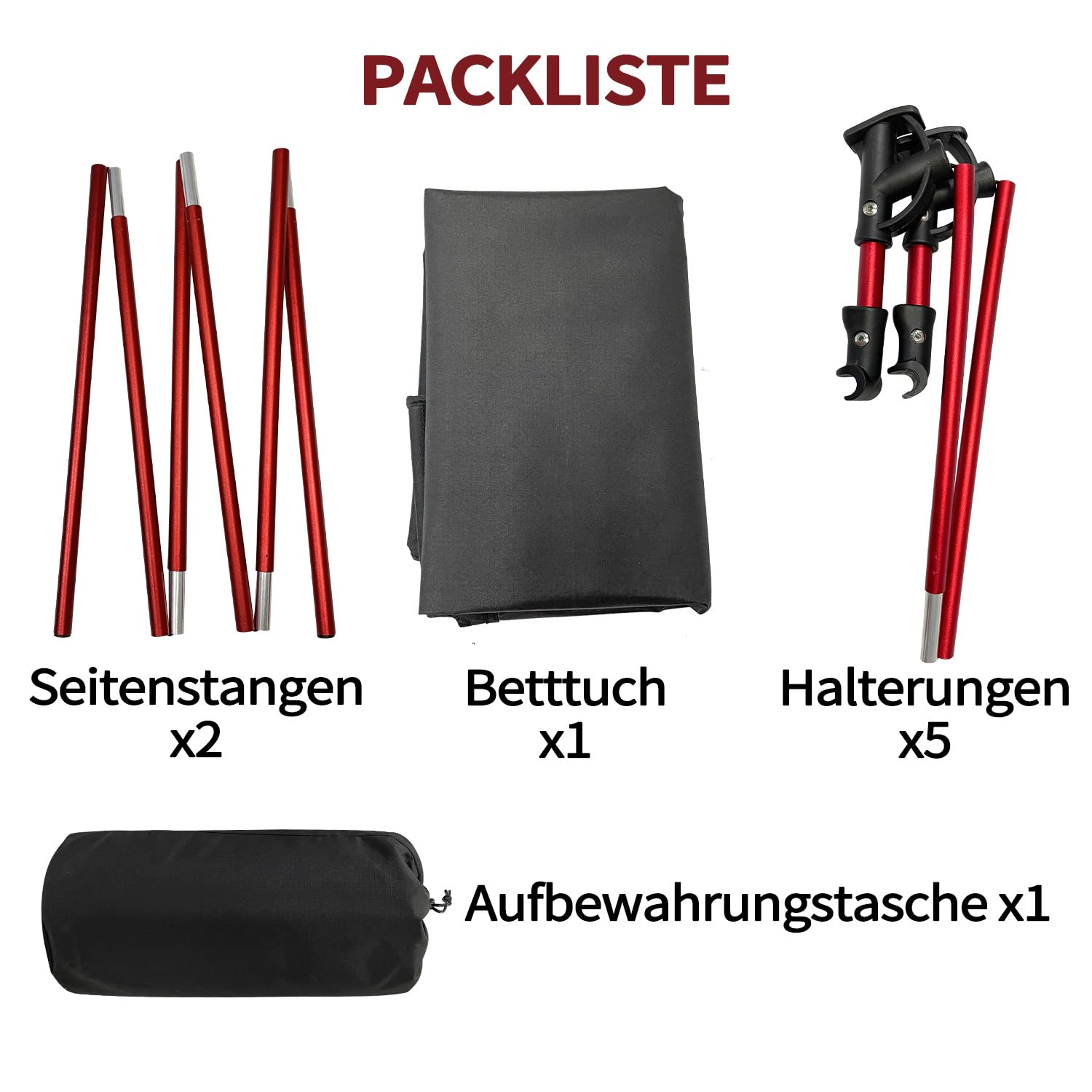 Ultraleichtes Campingbett Tragbares Feldbett Klappbares Reisebett für Outdoor, Wandern, Camping, Strand und Bergsteigen (Schwarz)