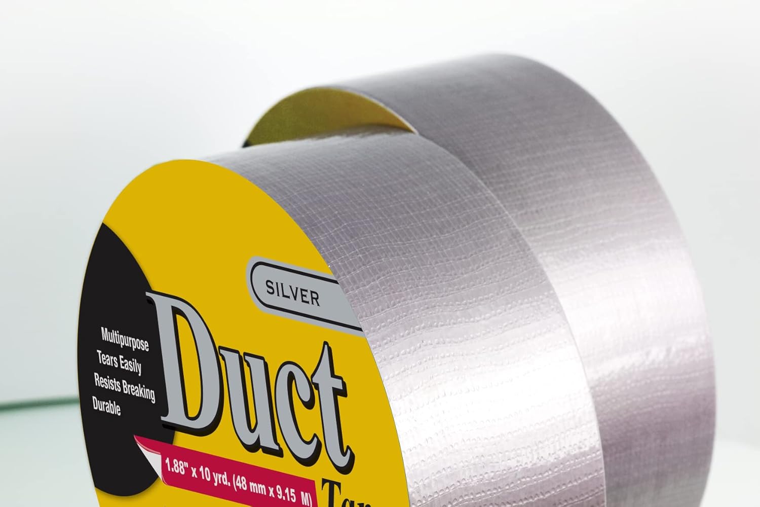 BAZIC Products Silver Duct Tape 1.88" X 10 Yards, Colored Duct Tapes for Sealing Packing Projects Repairs Crafts Home Improvement, Tear by Hand, 12-Pack