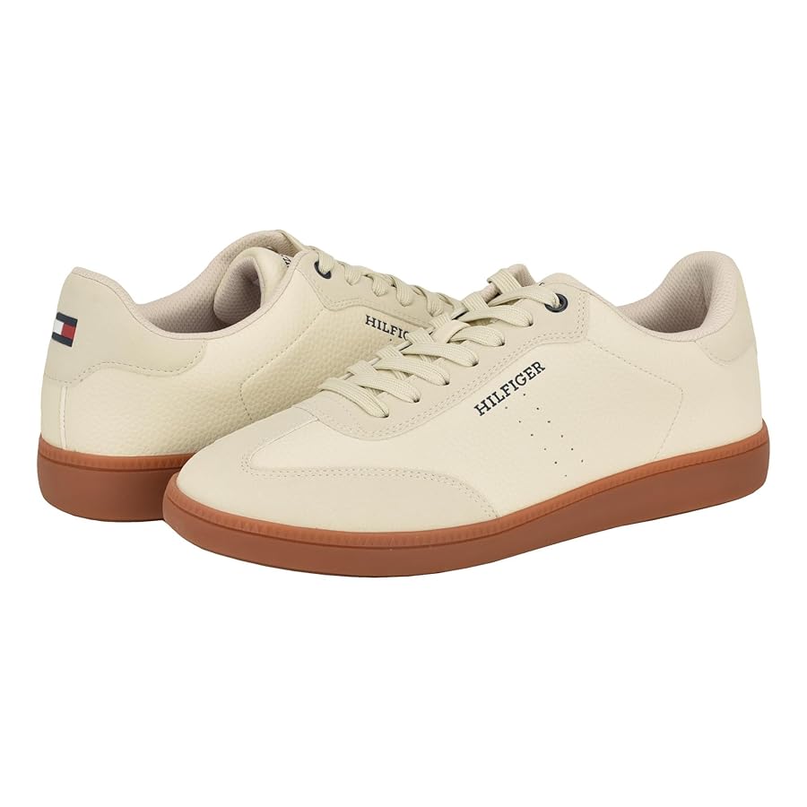 即発★ Hilfige★厚底 Hill White Multi Fabric Sneaker Amazon.com | Tommy Hilfiger Bregan Light Natural/Gum Multi 8