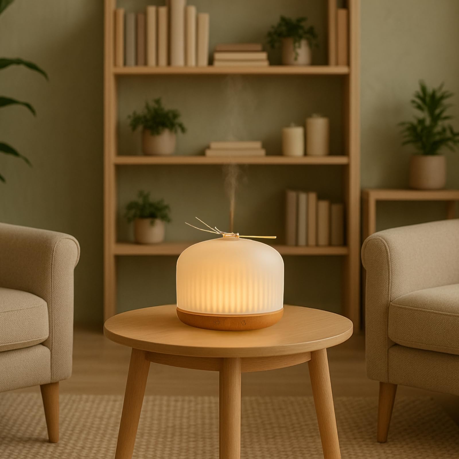Zen’Arôme Diffuseur d’Huile Essentielle Origin – Diffuseur Ultrasonique Aromathérapie à Froid – Diffuseur Électrique pour Parfum Maison – Multifonction, Éclairage LED d’Ambiance, Silencieux et Chic