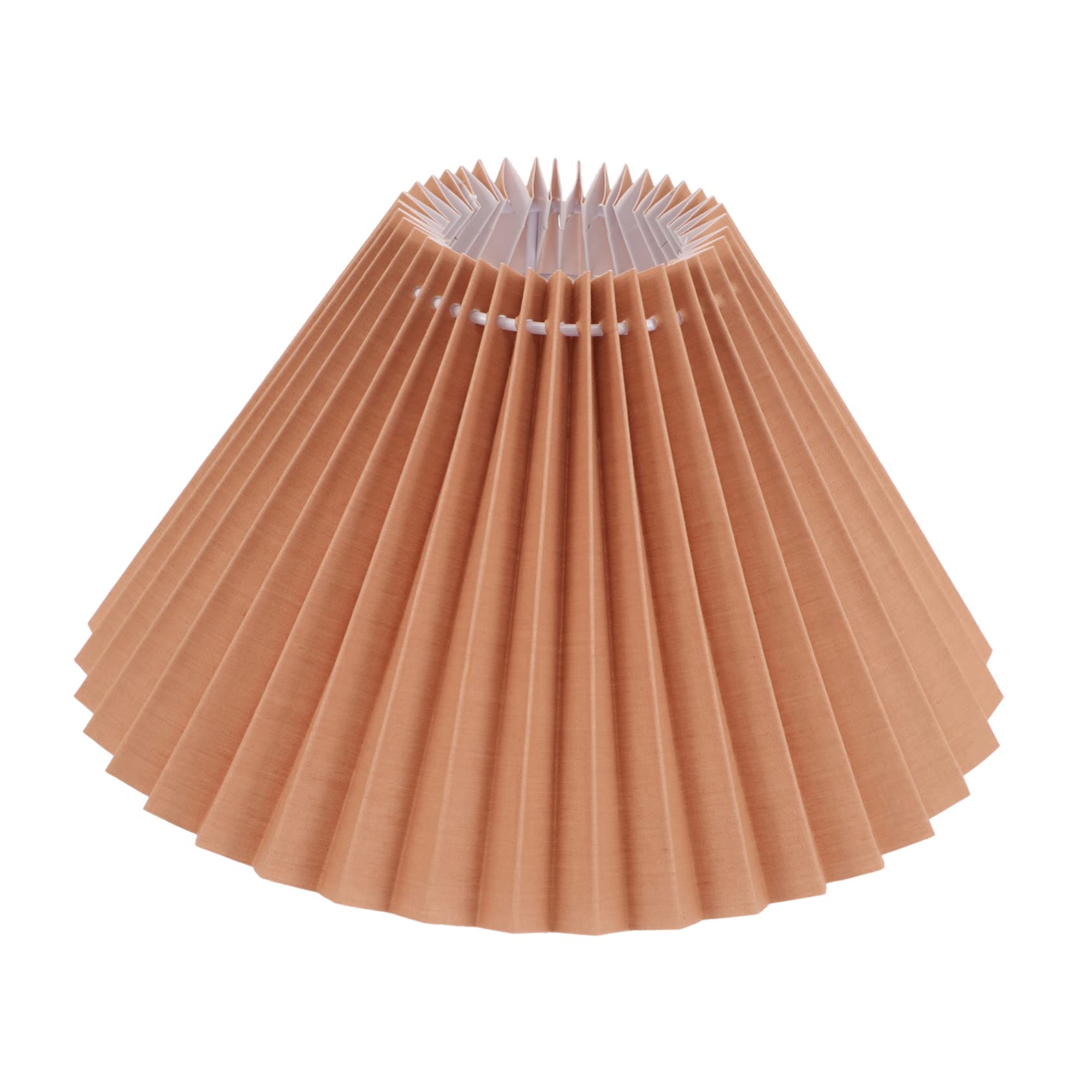 HOMSFOU Fabric Lamp Shade Pleated Design with Khaki Fabric and Iron Material Not Easy to Deform for Study and Hotel Ceiling or Wall Lights Decoration