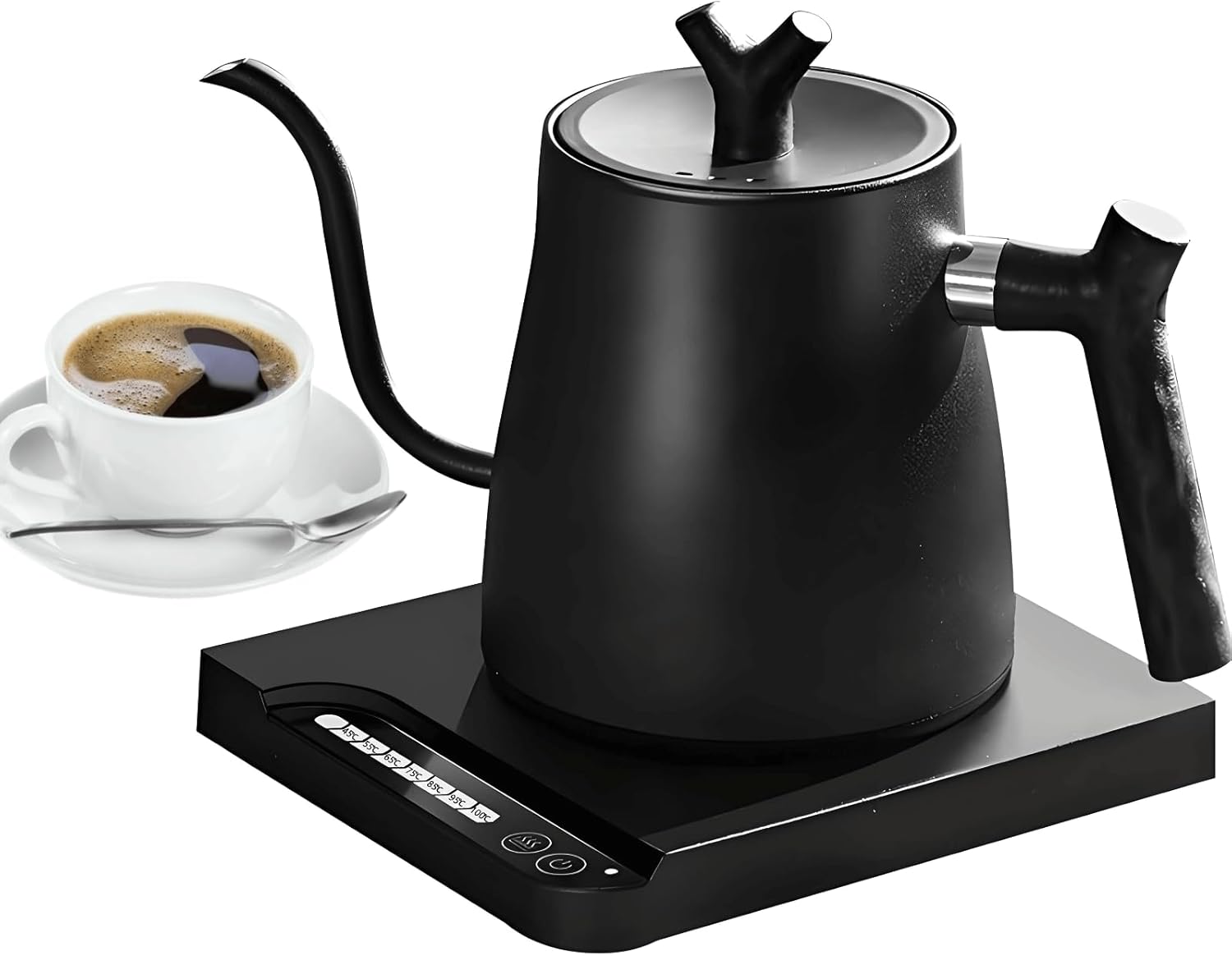 Gooseneck Electric Kettle Temperature Control & Keep Warm, 7 TEMP Control Electric Kettles for Boiling Water,Quickly Heating Kettle Electric Stainless Steel for Coffee & Tea, 800W/1L