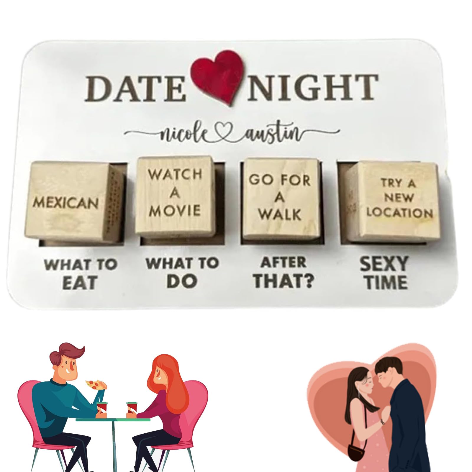 Date Night Dice After Dark Edition, Wood Dice For Couple Games, Funny Anniversary Date Night Dice Gifts For Him Her, Happy Anniversary Present