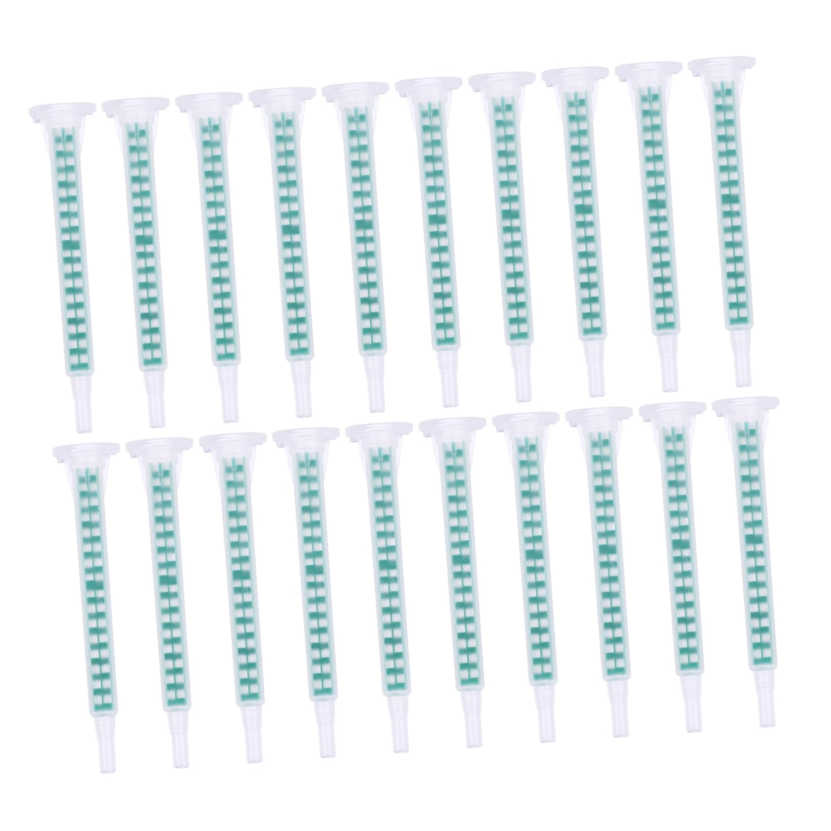 WOONEKY 50pcs Mixing Hose Epoxy Mixing Tube Ab Glue Epoxy Mixing Nozzle Tip Resin Mixer Mixing Nozzle Tube Mixing Bucket Plastic Binder Nozzle Filling Glue Nozzle Head Square Pp