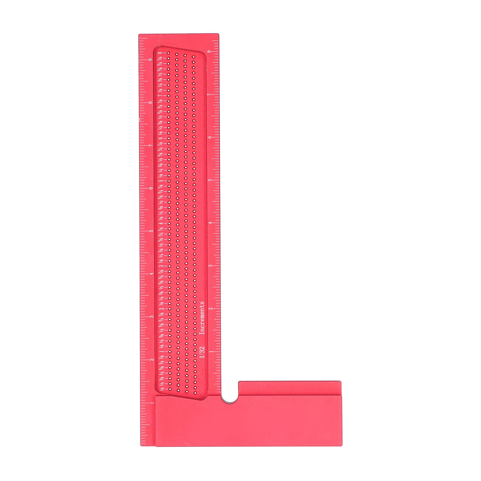 Escuadra para Carpintero, Regla Trazadora De Precisión, Herramienta De Medida De Aleación De Aluminio, Práctico Asistente De Artesanía para Carpinteros Y Aficionados(8in - British System)
