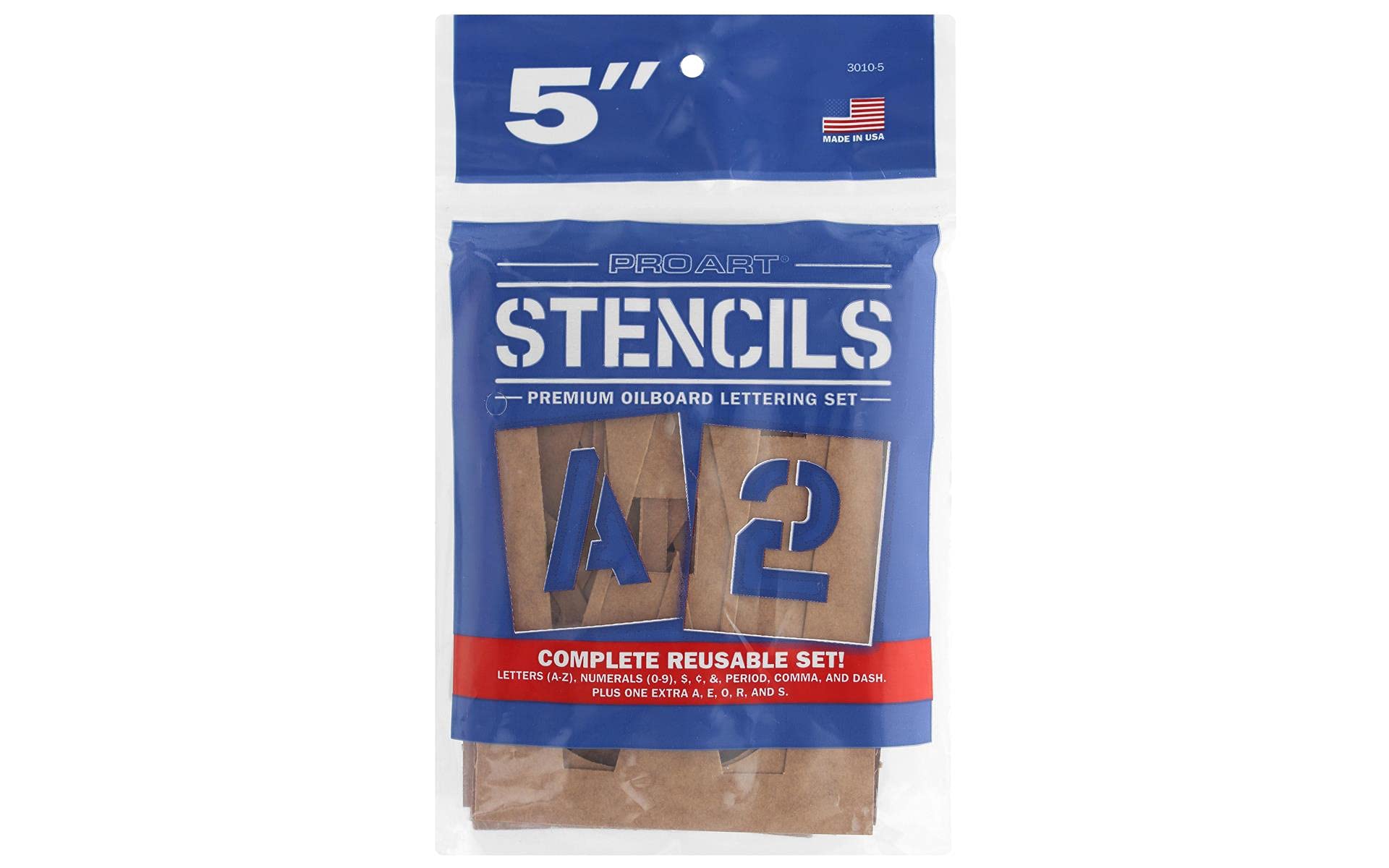 PRO ART Oiled Stencil Board Lettering, 5-inch Set, Natural