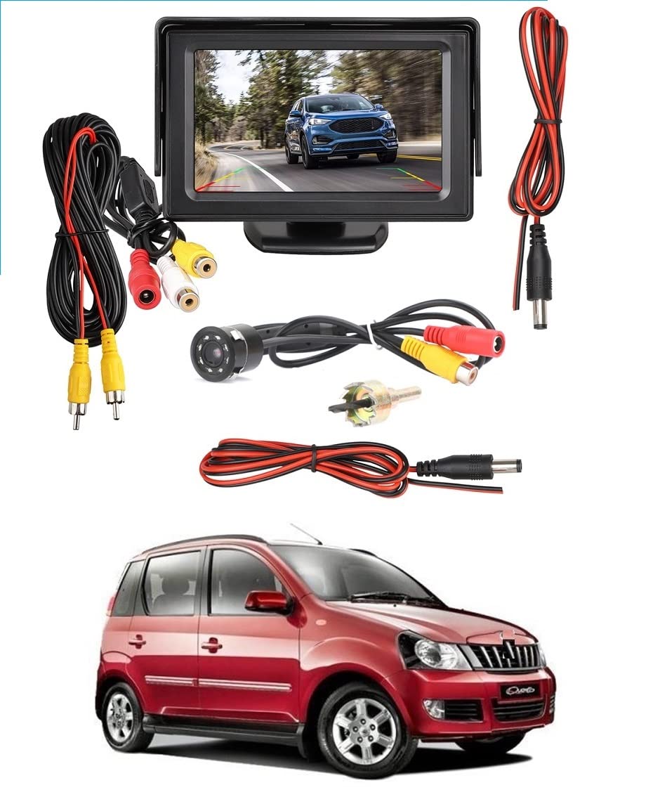 Combo 4.3 Dashboard TFT LCD Screen Rear View Monitor with 8 LED Night Vision Car Reverse Camera for Mahindra Quanto-image-14