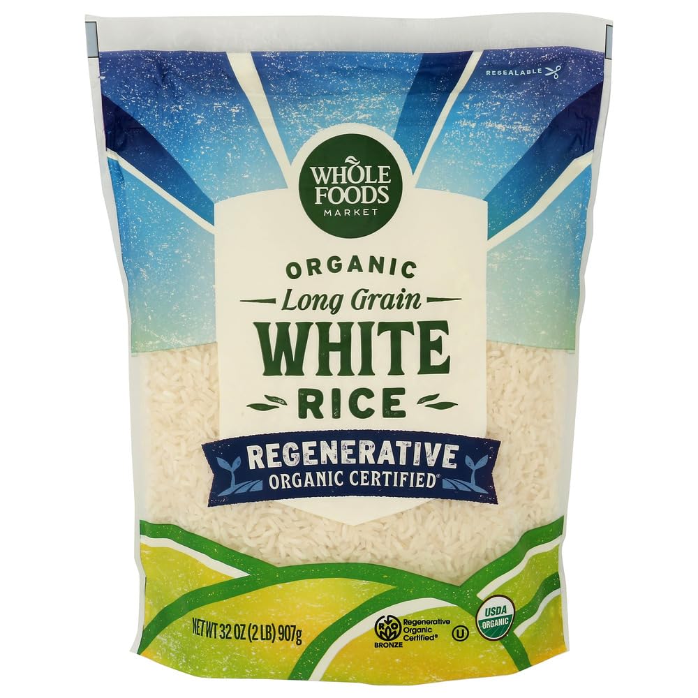 Amazon.com : WHOLE FOODS MARKET Organic Regenerative Long Grain White ...