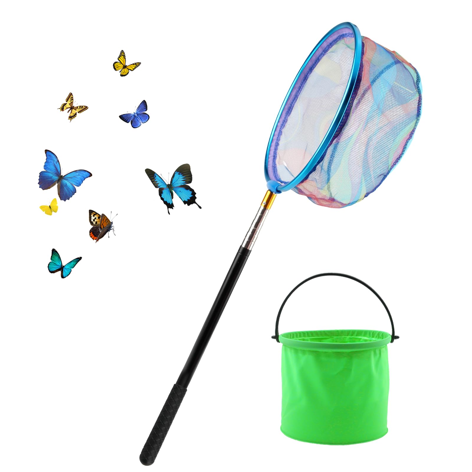Cazamariposas Red Pesca Niños Retráctil Acero Inoxidable Telescópica 66-173cm