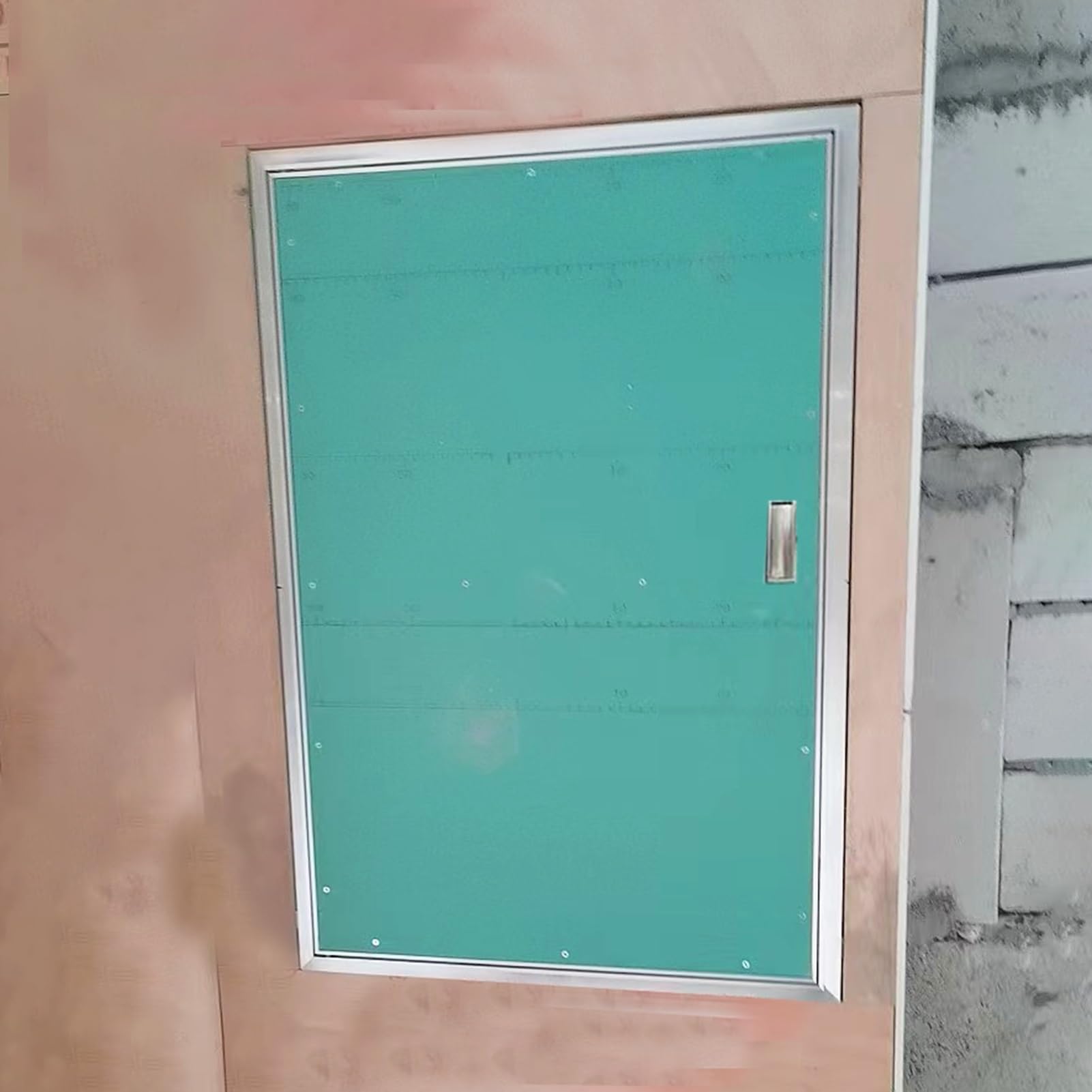 Panel de acceso para paneles de yeso con asa, 50 x 80 cm, puerta de acceso oculta para fontanería, pintable, inspección, escotilla, apertura de acceso de montaje en F
