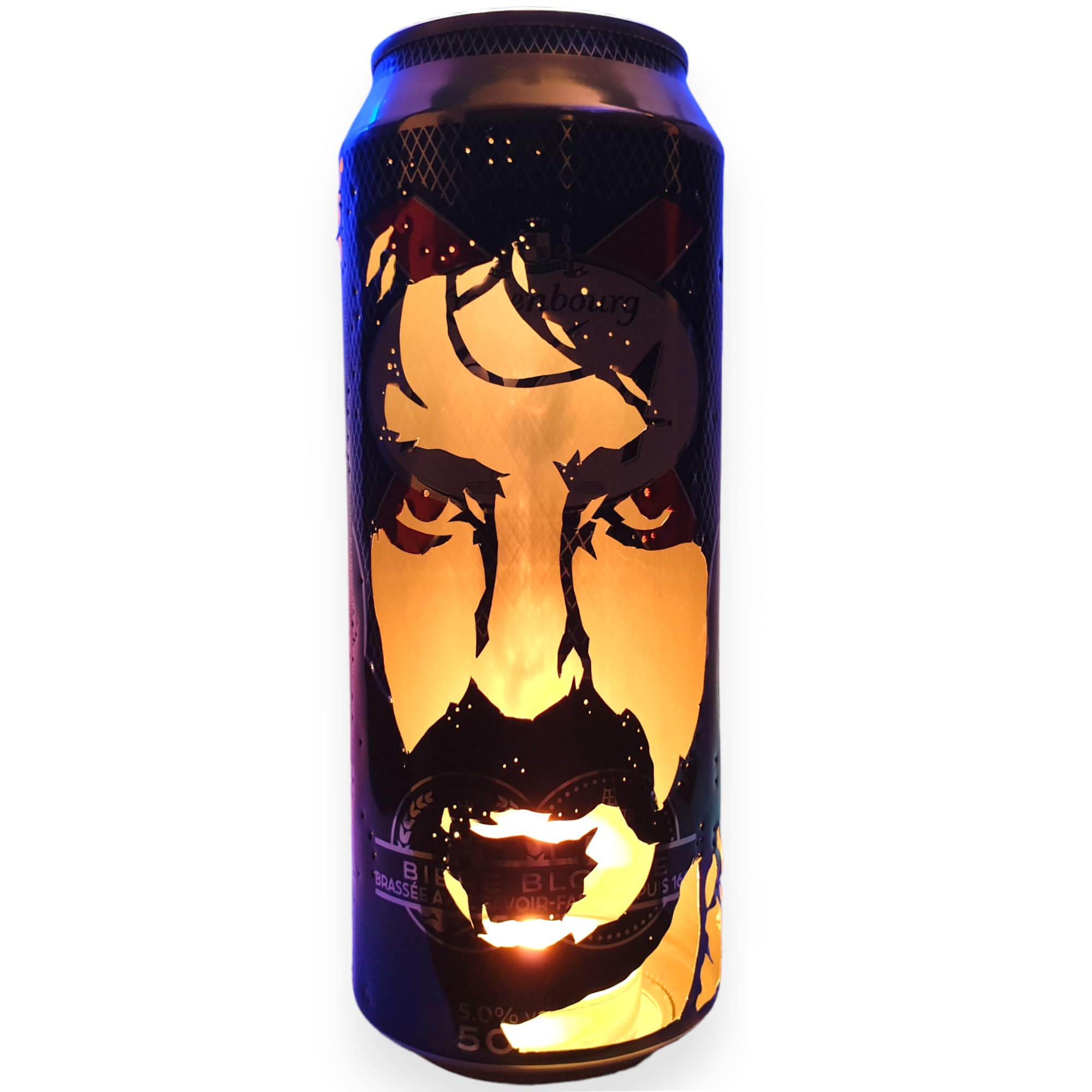 Frank 'Mother Of Invention' Zappa Beer Can Lantern! Pop Art Candle Lamp - Unique Gift!