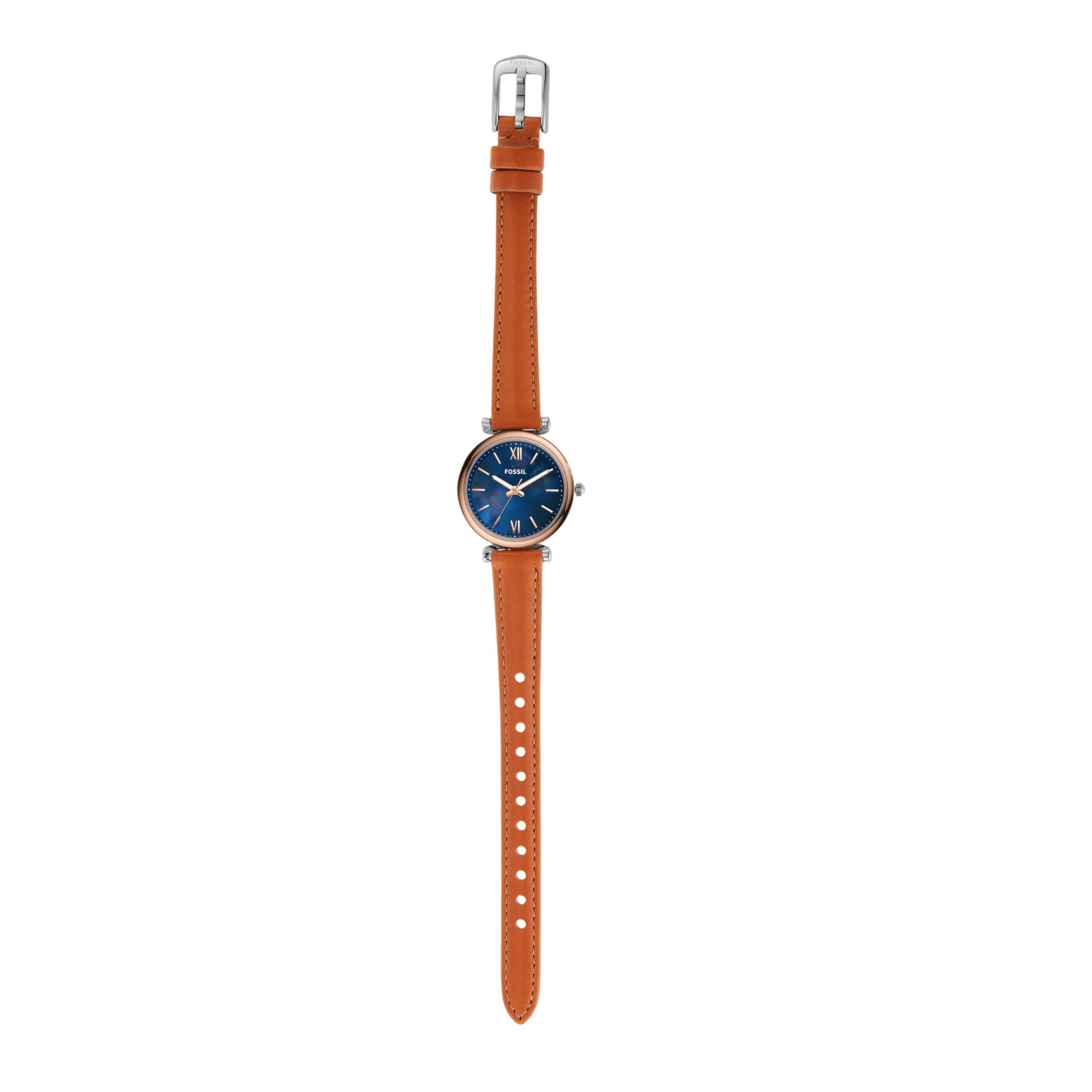 Fossil Carlie Mini Zegarek damski, mechanizm kwarcowy z paskiem ze stali szlachetnej lub skóry