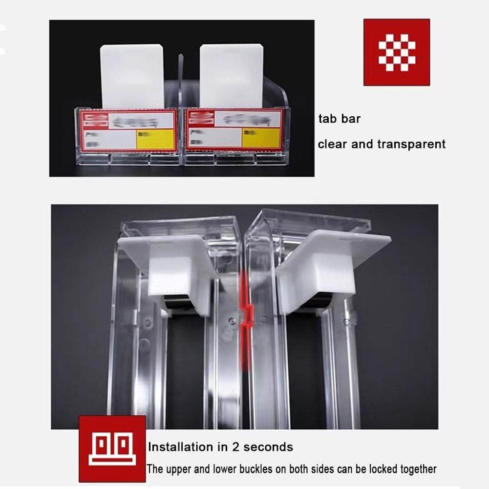Acryl Riser Displayständer Verkaufsregale, Regalschieber für den Einzelhandel, automatischer Zigarettenschieber, Zigarettenständer, Packung mit 10/20/30 Regalschiebern mit federbelastetem Organizer