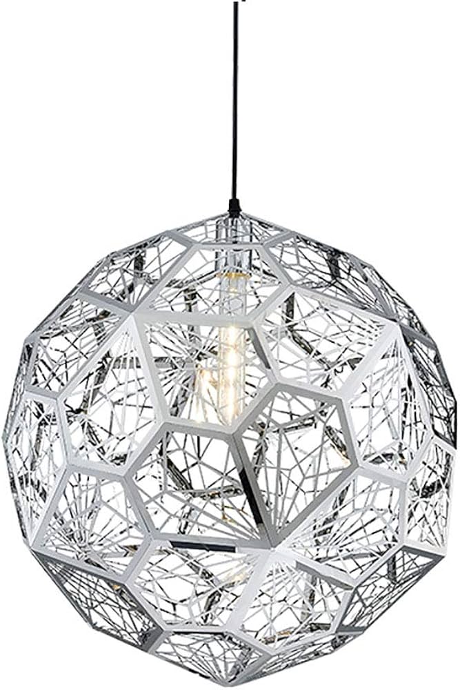 北欧 クリエイティブ 人格 ステンレススチール ダイヤモンドボール シャンデリア,E27 シングルヘッド シャンデリア-クロム色 25cm