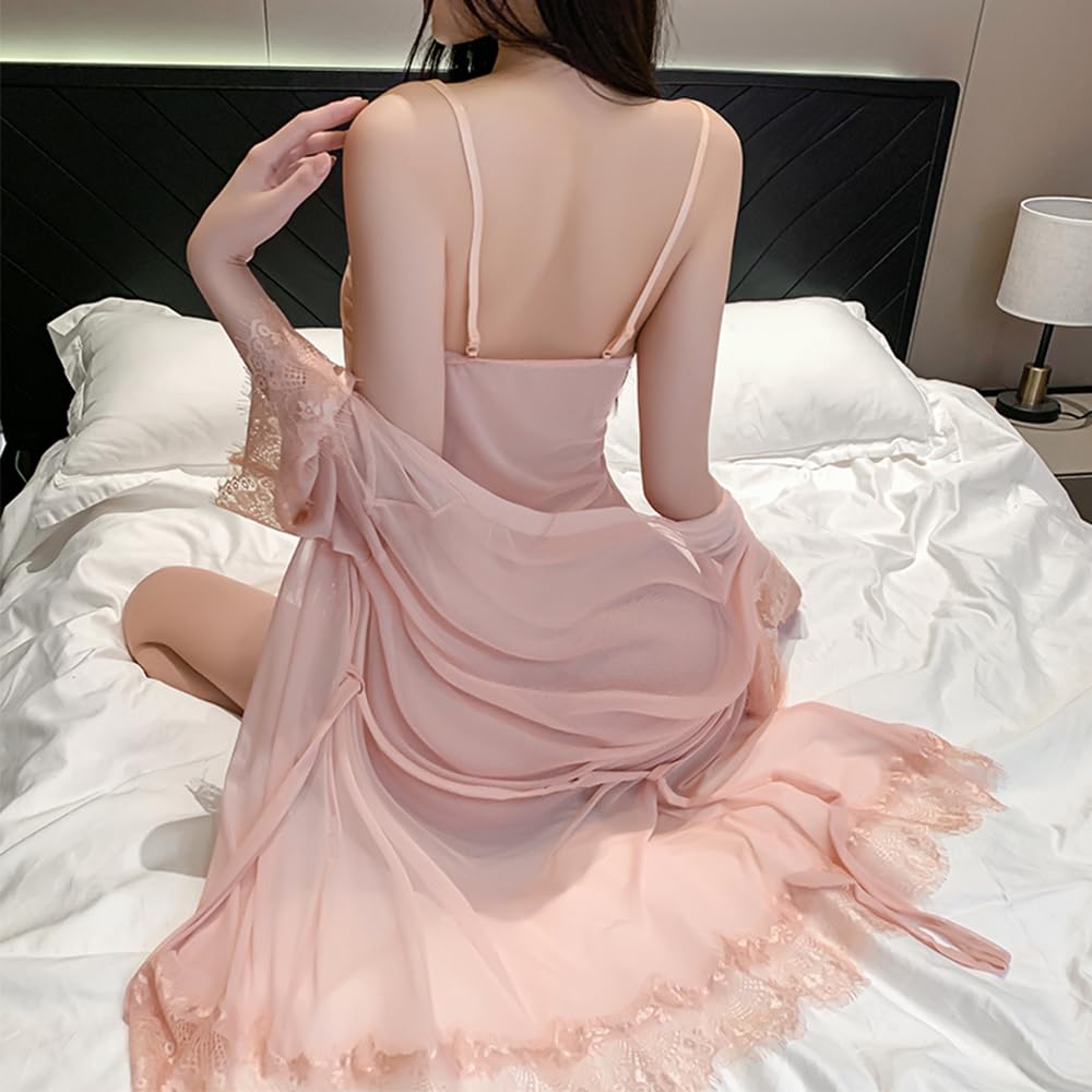 Pigiama sexy da donna, per cosplay, in pizzo, con maglia