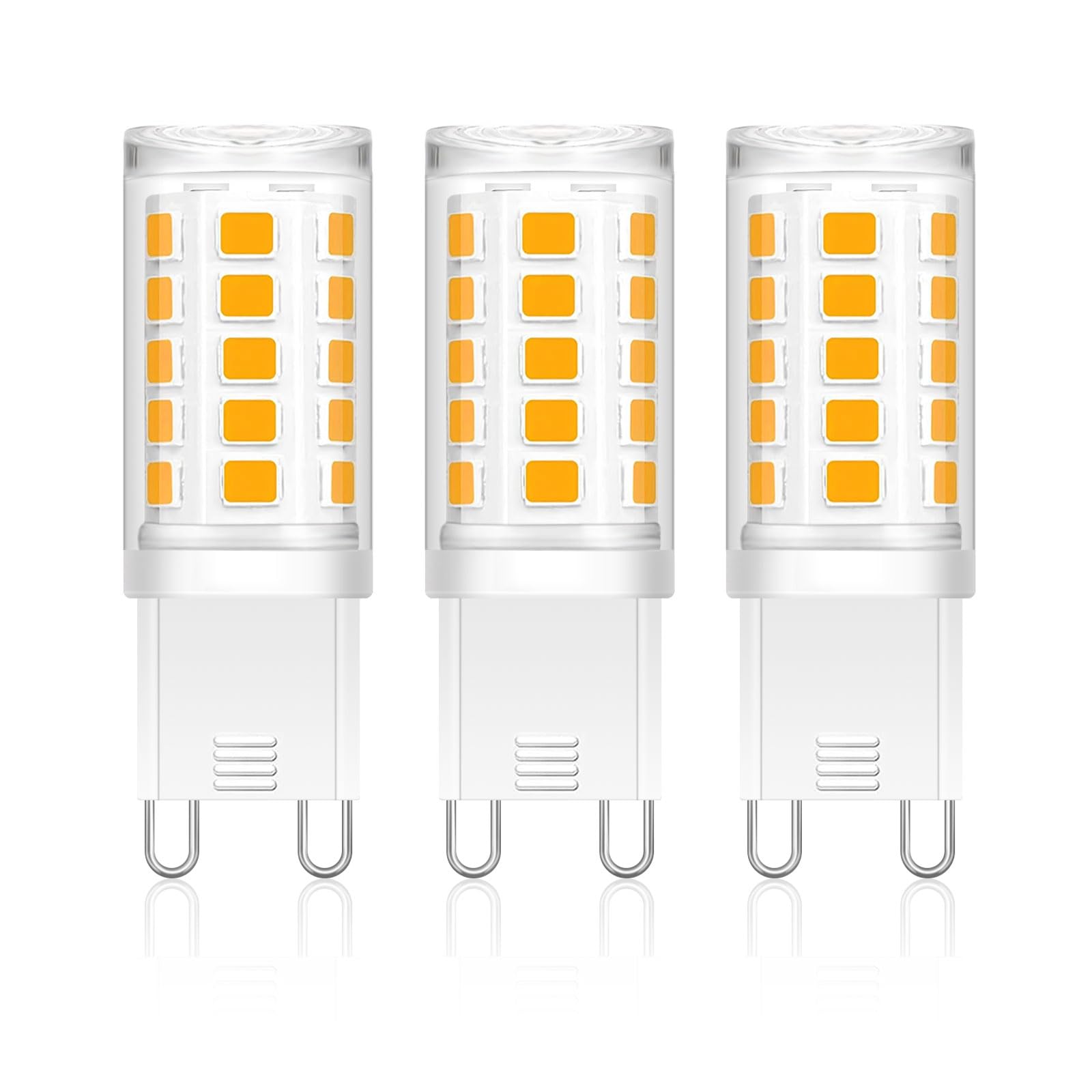 AmmToo G9 LED Lampen Warmweiß - 3W Ersatz 40W Halogenlampen 410LM, 2700K Standardisierter G9 Leuchtmittel Birnen, Kein Flackern, Nicht Dimmbar, AC 220-240V (3 Stück Warmweiß)