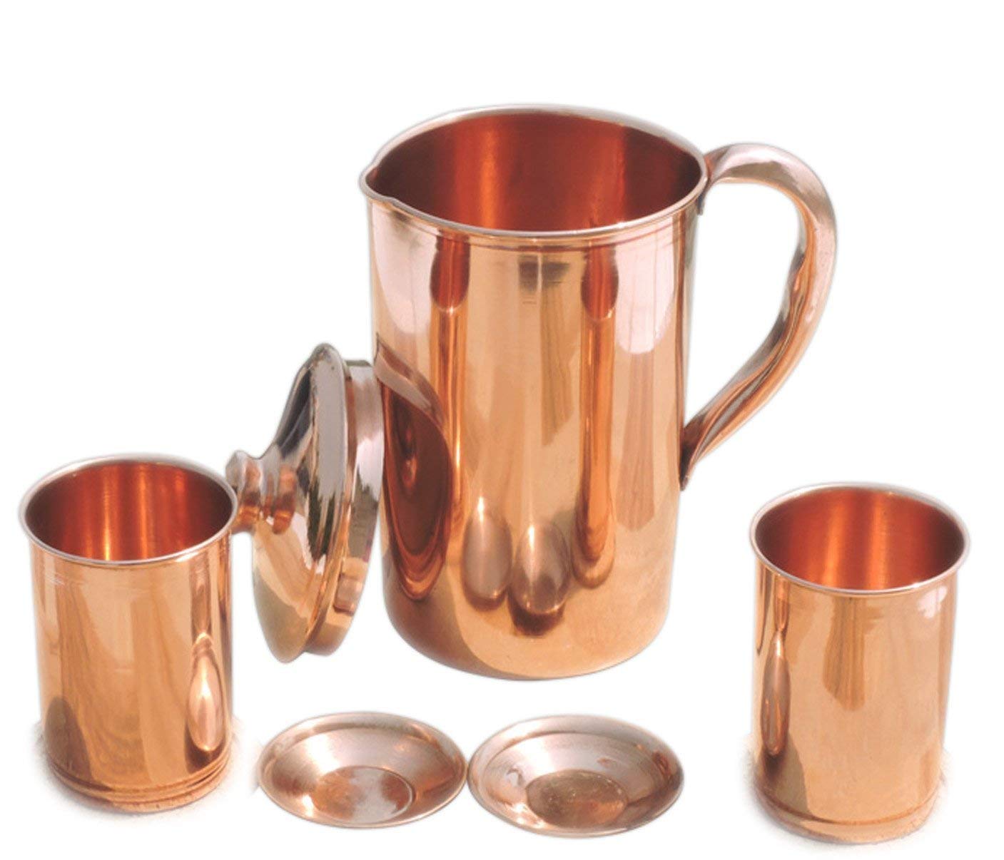 Buy HATIMI SAGA Ayurvedic Copper/Tamba Water Pitcher Jug Set with 2
