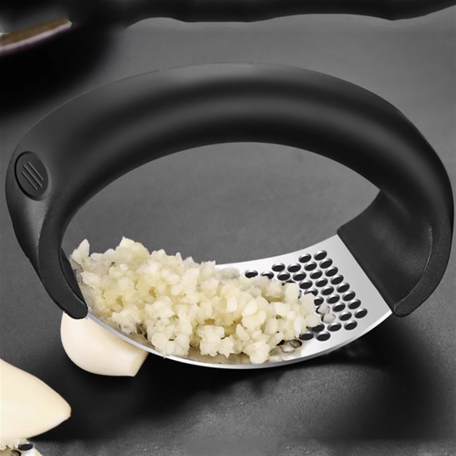 Knoblauchpresse und Zerkleinerer, rostfrei und leicht zu reinigen, spülmaschinenfestes Werkzeug für Knoblauch und Ingwer Stampfen, Mehrzweck-Küchenhelfer