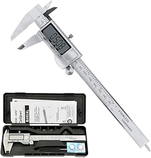 Allnice Digital Caliper 6 Inch, Stainless Steel Caliper Measuring Tool Electronic Vernier Caliper Micrometer with LCD Digits Display, Inch/mm Conversion