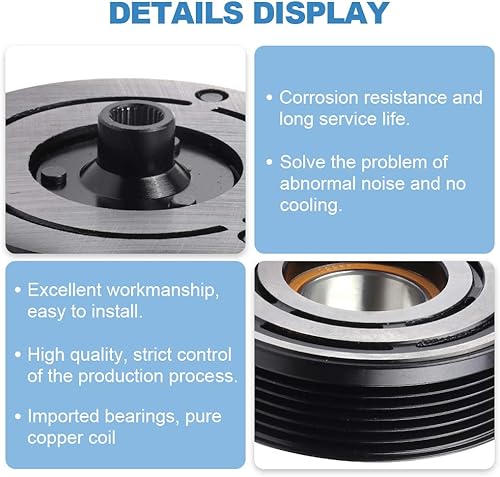 Miniatura 6 de ECCPP Embrague del compresor del AC 2002 2003 2004 2005 2006 2007 2008 apto para Mini Cooper 1.6L