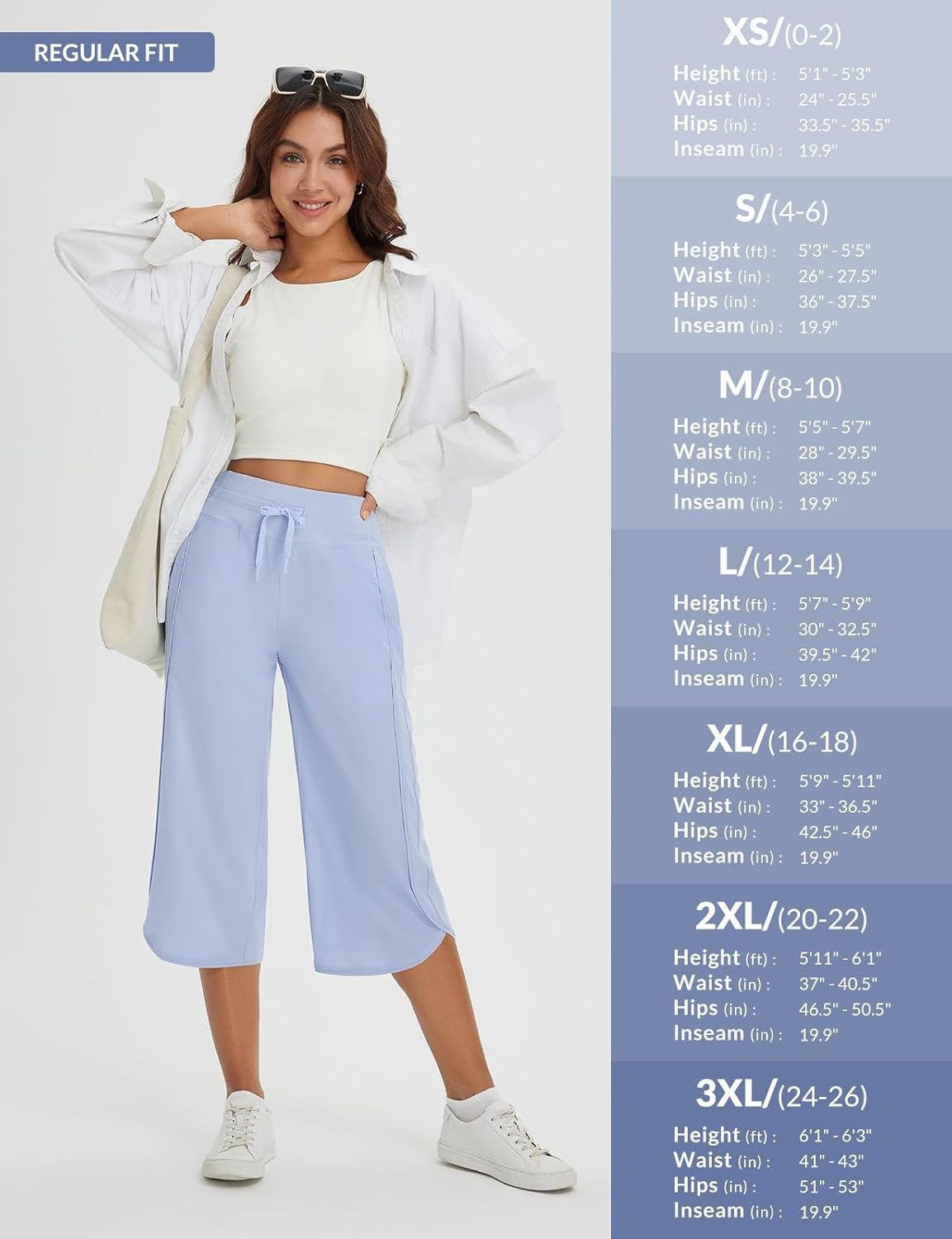 baleaf Women's Capri Pants Wide Leg Athletic Yoga Capris with Pockets Quick Dry Hiking Pants Loose Lounge Summer UPF 50+ - Image 6