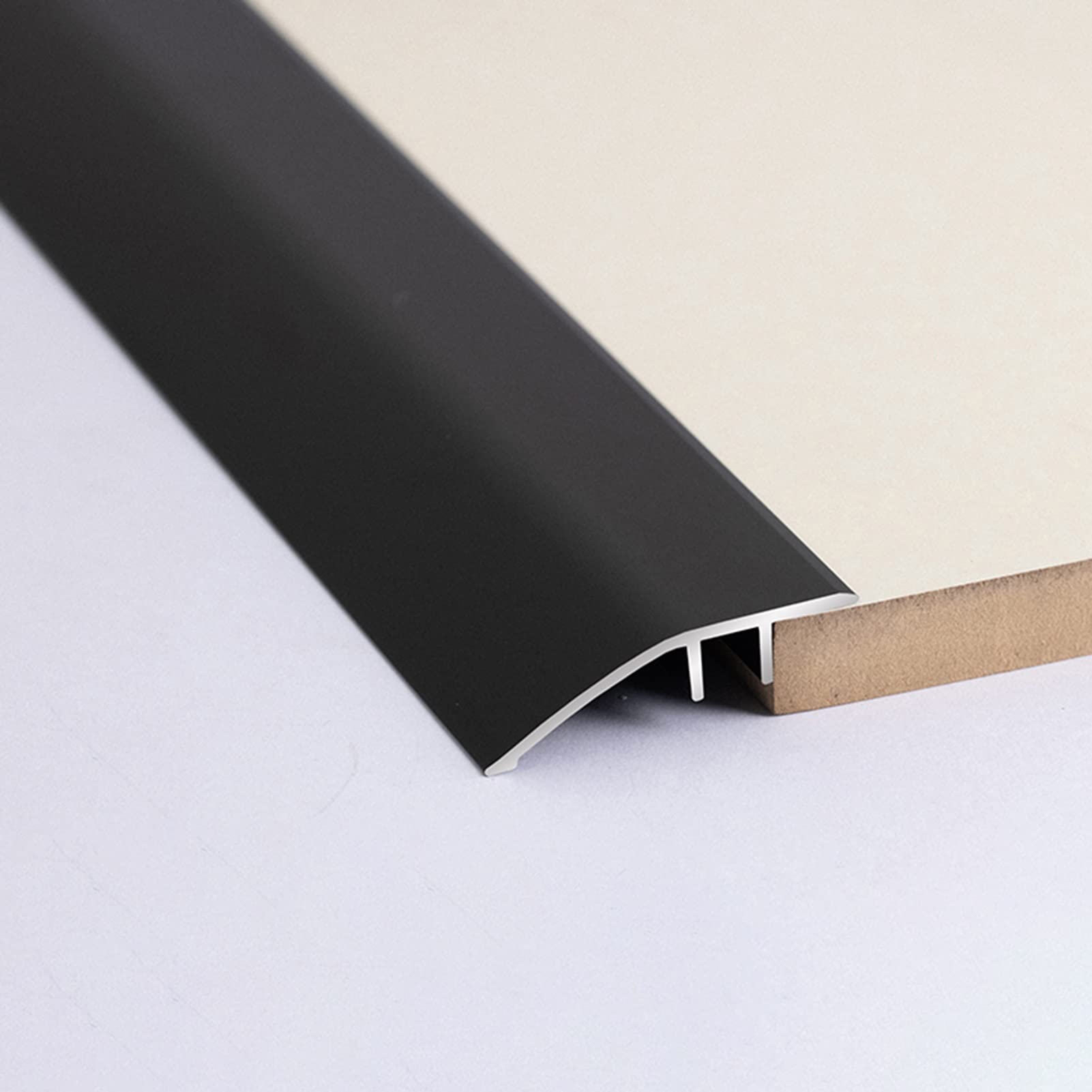 Remys Black Easy To Install Thresholds Edge Banding Strip,Aluminum Seams Transition Strips For Home Pantry Room, Rug Marble Edging Trim Strip(,145Cm/57In)