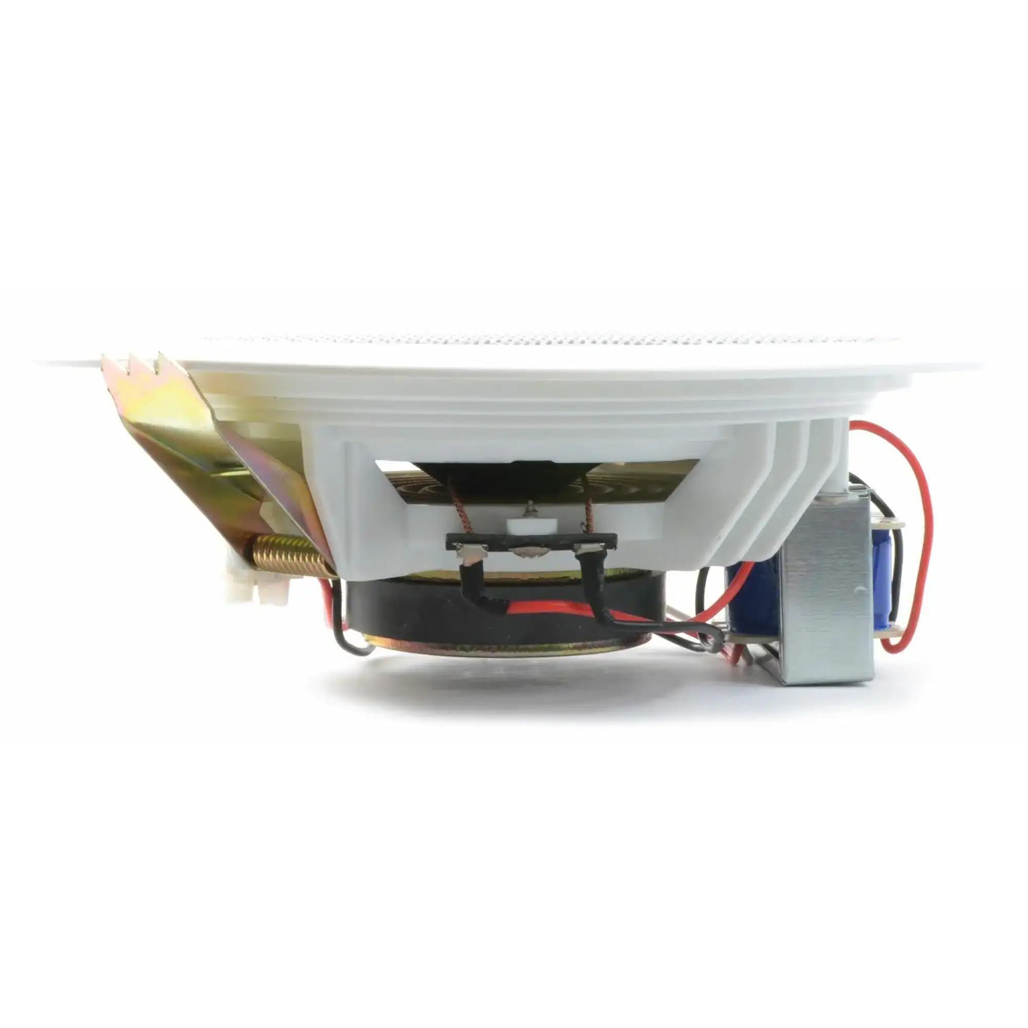 Power Dynamics PRM60 PA Verstärker + 8 Bluetooth Deckenlautsprecher, 5 Zoll, 60 Watt Verstärker mit Bluetooth - 100V Soundsystem inkl. Lautsprecherkabel, Einbaulautsprecher Decke für Hintergrundmusik