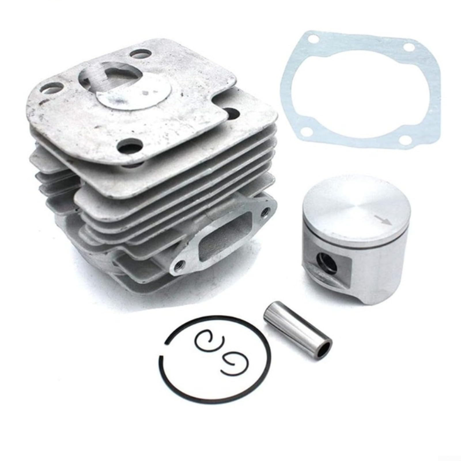 FUBESK PN 503939007 503939005 - Cilindro a porta rotonda da 48 mm per kit pistone motosega 365, set completo di ricambio in metallo con guarnizione