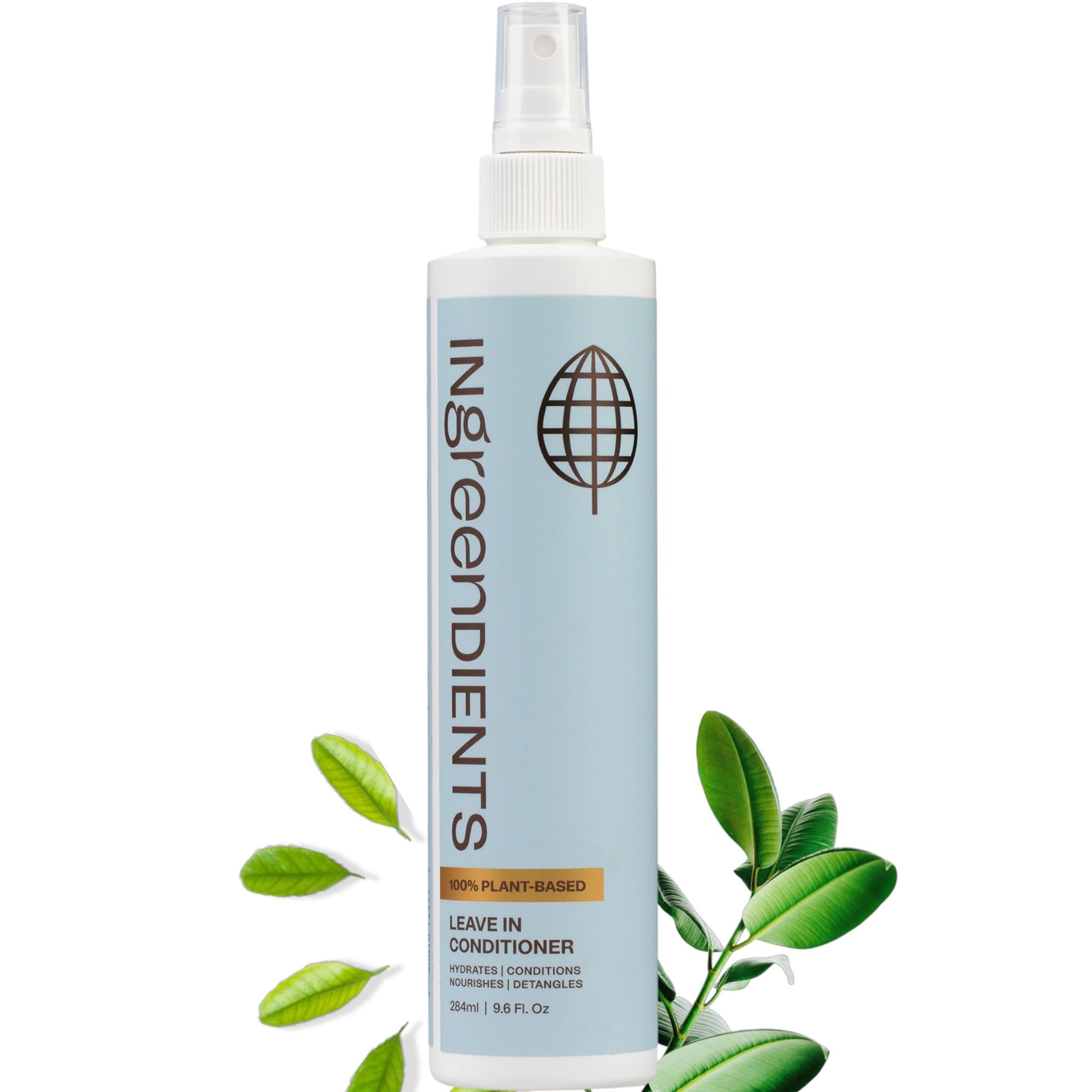 Ingreendients Detangler and Leave In Conditioner made with Organic ingredients - Sulfate-Free, Color-Safe, Silicone-Free, Cruelty-Free, Gluten Free (9.6 FL OZ)