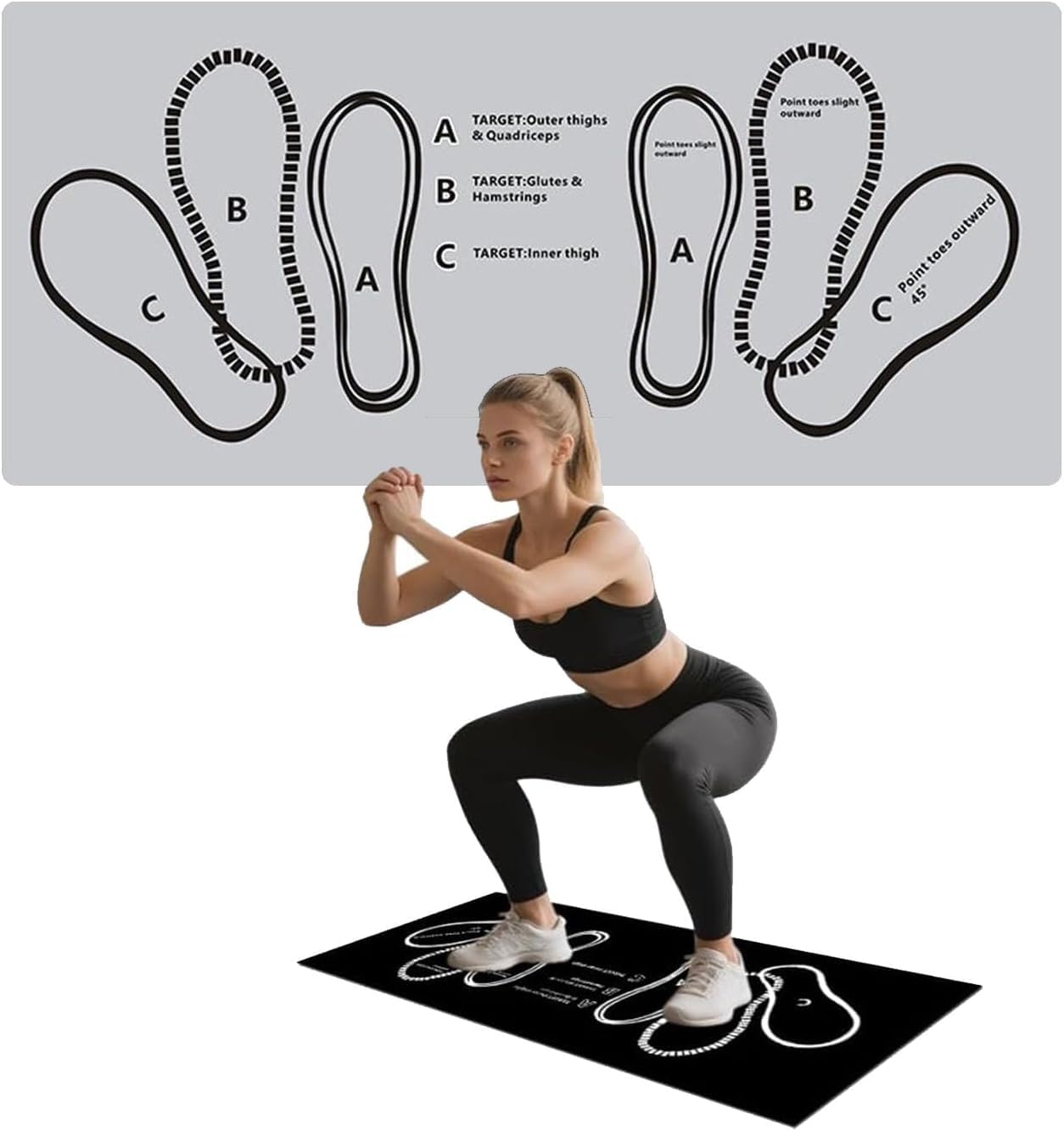 Clefairy 31.5'' X 13.8'' Non-Slip Squat Mat with Foot Position, Pro-Grade Exercise Mat Great for Squats, Leg and Lunges, Improving Muscle Activation, Versatility and Safety, Ideal for Home Fitness Enthusiasts-image-23