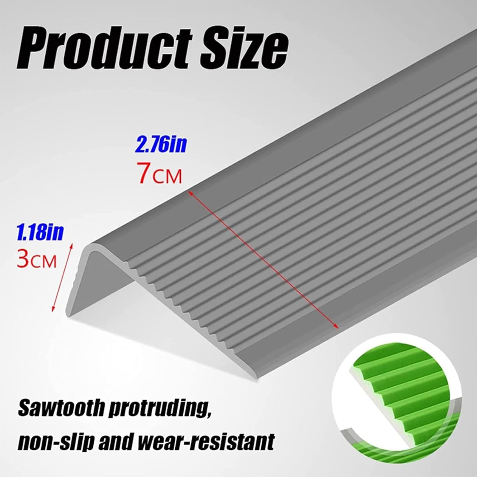 Perfil De PVC Autoadhesivo De Borde for Escaleras En Forma De L, Tiras Antideslizantes for Peldaños, Esquina for Cantos - Cantonera Protector(Black,300cm)
