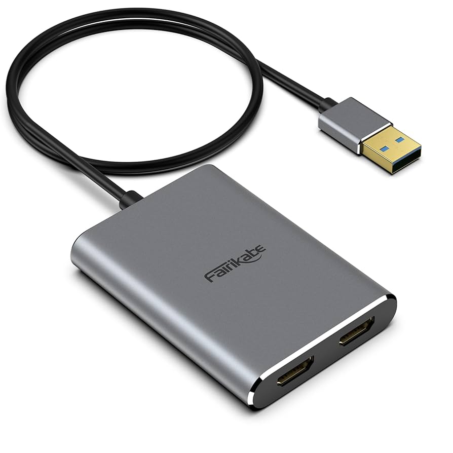 コンパクトプロジェクター HDMI USB Amazon.com: fairikabe USB 3.0 to Dual HDMI Adapter 4K 30Hz