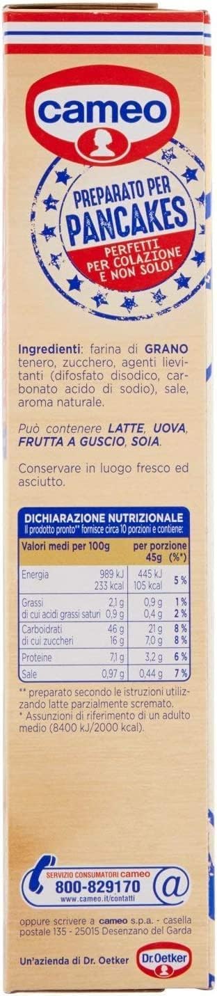 Cameo Pancake-Backmischung, 10er Pack, 250g pro Packung, + keyring italy shop service