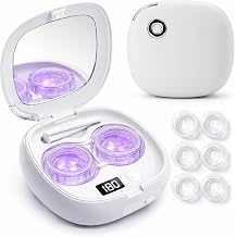 Contact Lens Cleaner, Ultrasonic Portable Contact Cleaning Machine, White