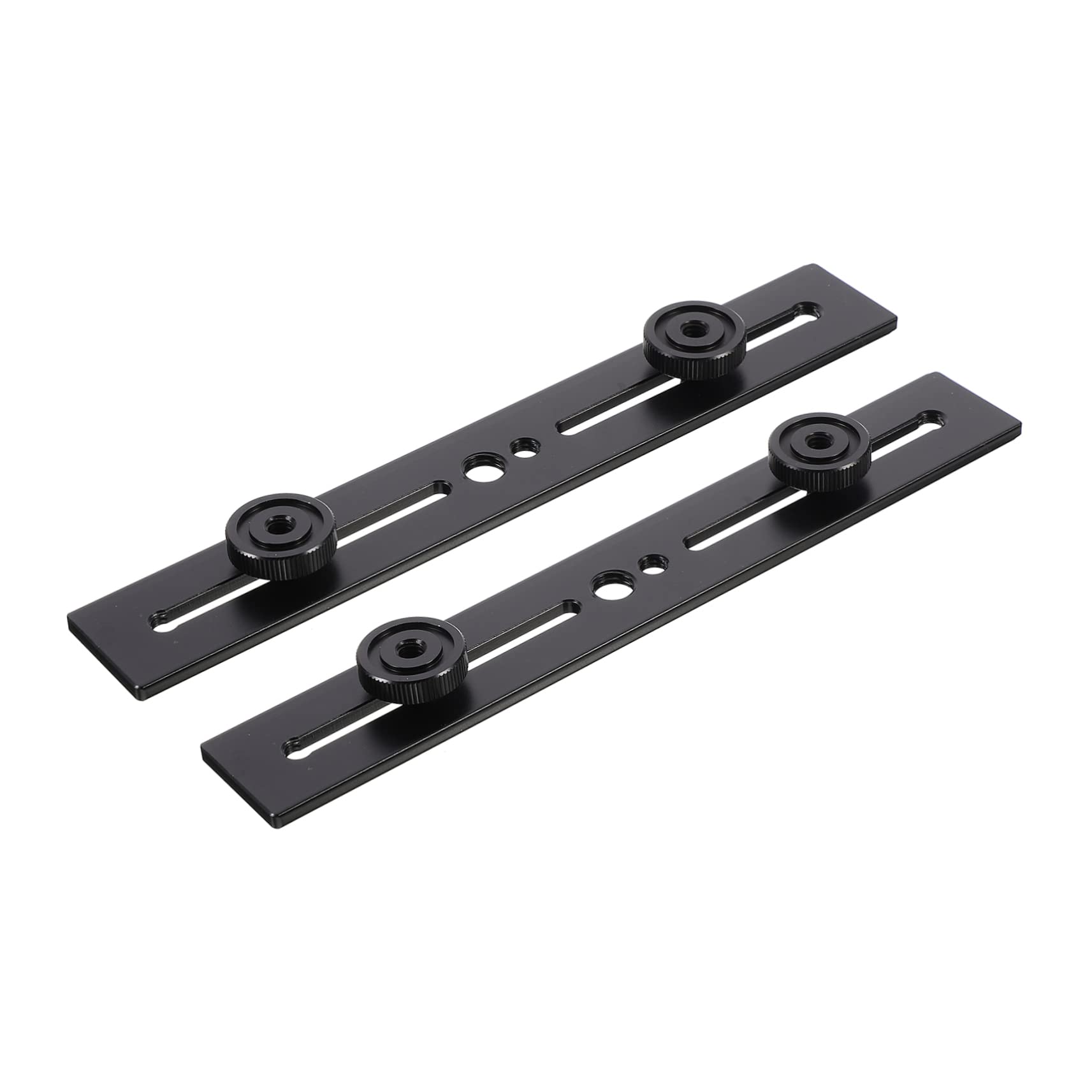 GALPADA 2Pcs Adjustable Mic Mount Bar for Dual Flash Microphone Setup Compatible with Screw Nonslip Pad for Studio Event Use