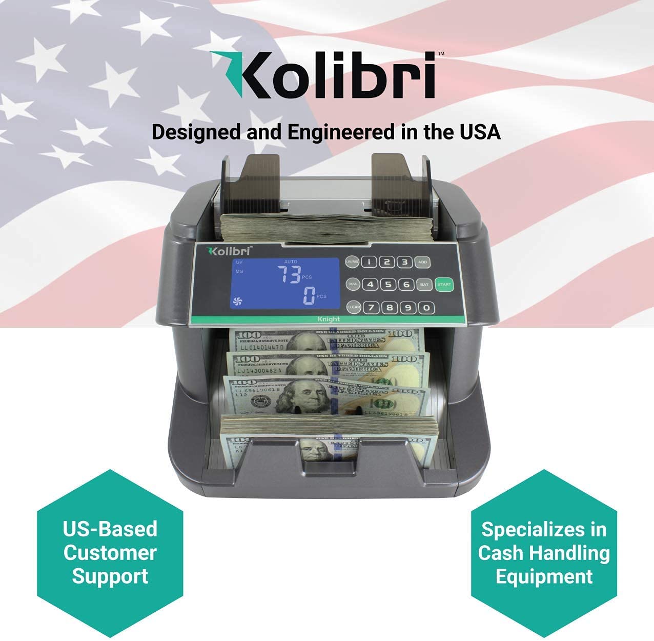 Kolibri Knight Money Bill Counting Machine with UV, MG, IR, HF, DB