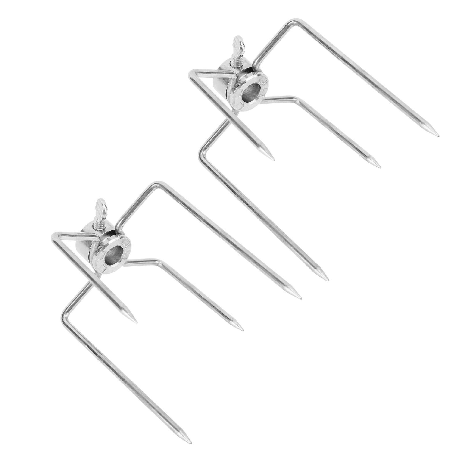Jwthee 2Pcs Rotisserie Meat Forks for Most Grills,4 Claws 304 Stainless Steel Rotating Rotisserie Grills Air Fryer Fork for 0.4in Spit Rod