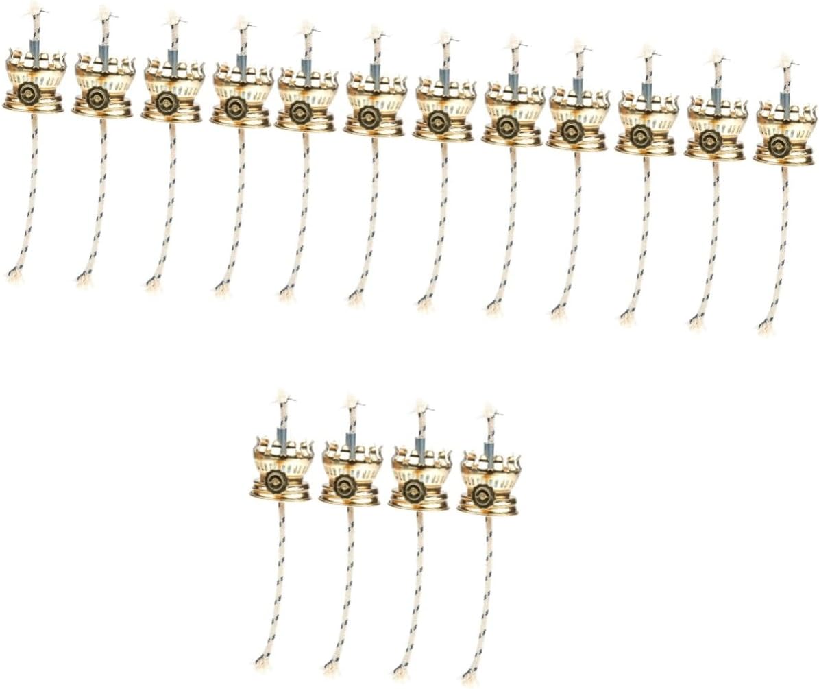 STOBAZA 16pcs Vintage Kerosene Lamp Wick Holders Oil Lamp Accessories for Projects for Antique Lanterns and Home Decor
